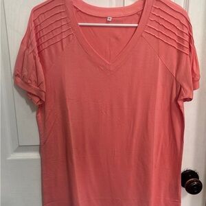 Women's Coral V-Neck Top